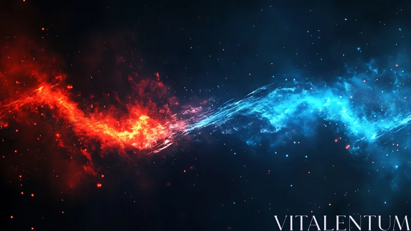 Celestial fire and ice collide in a cosmic energy ribbon.