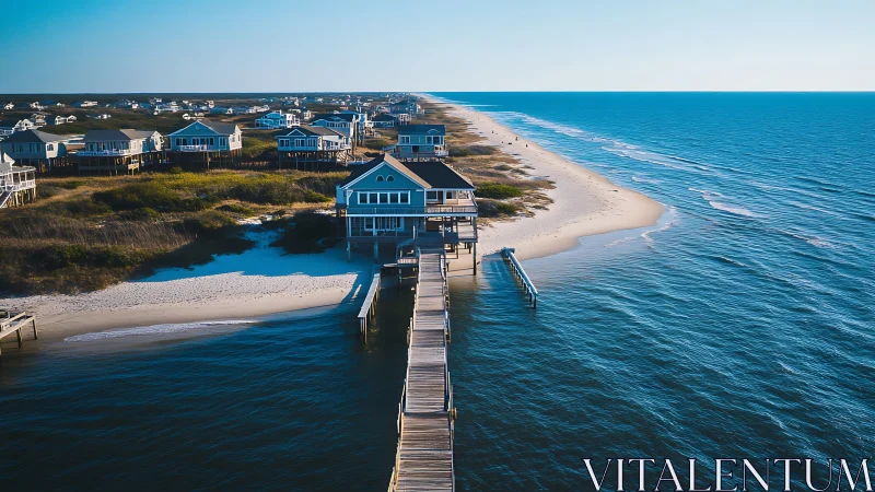 Beachfront Dreams: Weathered Pier Meets Golden Sands