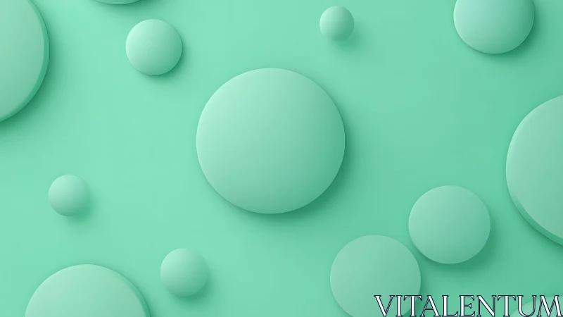 Soft minty circles drifting in a calm geometric daydream.