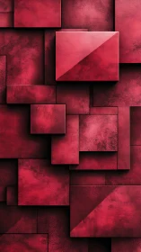 Red geometric panels create layered abstract depth.