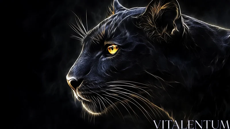 Black Panther's Golden Gaze: A Portrait of Power.