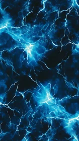Electric blue plasma arcs streak across deep black void