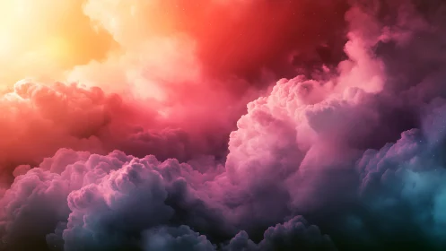 Volumetric cloudscape rendered with high dynamic range light gradients