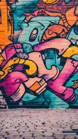 Street graffiti explodes in neon curves and layered color forms.