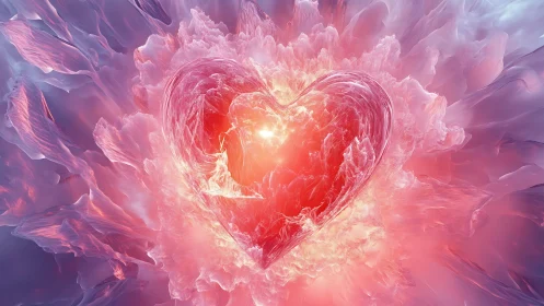 Luminous Heart: Celestial Fusion of Fire and Bloom.