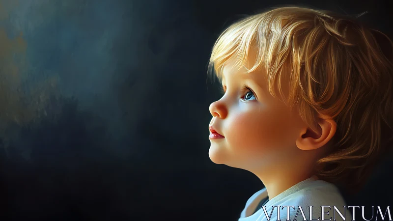 Golden-haired Dreamer: A Child's Luminous Contemplation.