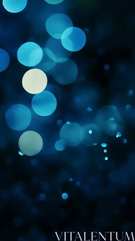 Defocused cyan bokeh circles form layered abstract light field