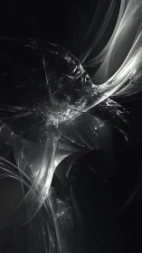 Monochrome fractal vortex forms luminous crystalline arcs