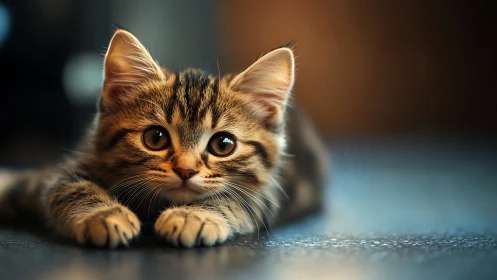 Whisker-Framed Wonder: A Kitten's Contemplative Gaze Unfolds