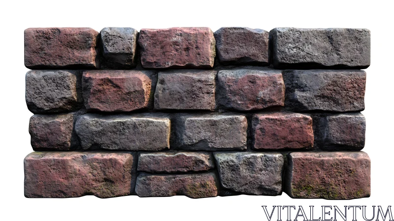 High-detail 3D brick wall with weathered displacement and PBR shading