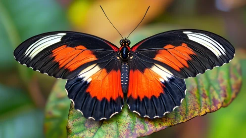 Macro study of Heliconius butterfly wing symmetry and pigment contrast