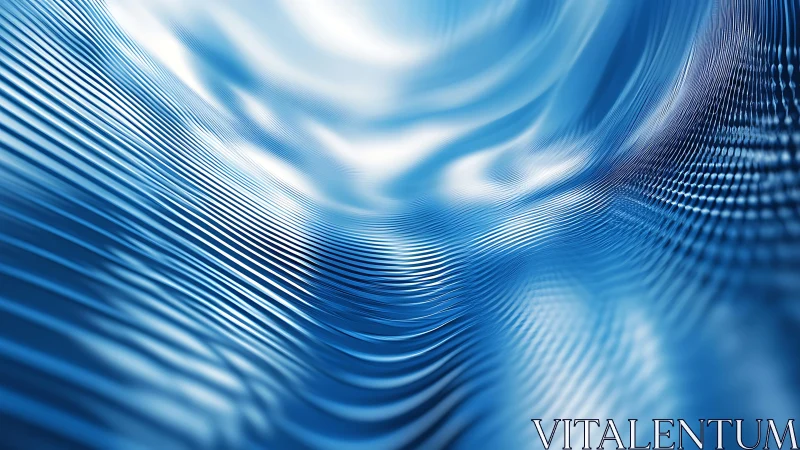 Liquid data waves glimmer as blue light ripples through space