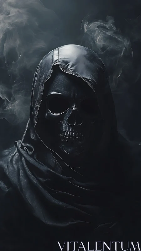 Hooded skeletal figure rendered in dark cinematic lighting