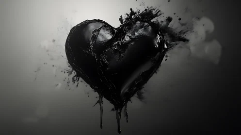 Shattered Black Heart Explodes Outward.