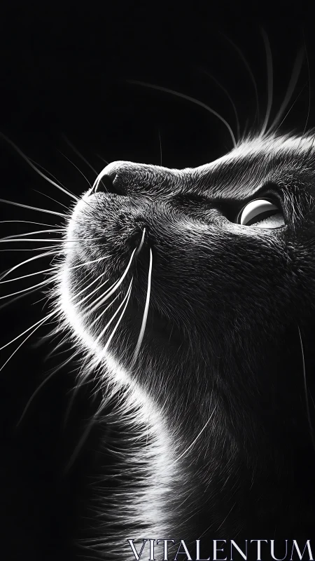 Luminous feline face emerges from shadow.