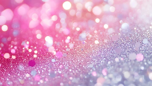Pink and Purple Glitter Bokeh Abstract Background in Soft Focus.
