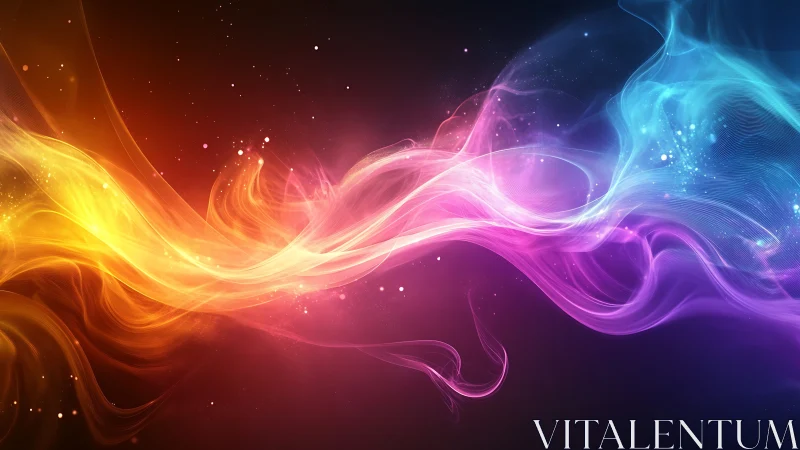 Luminescent Fluid Dynamics: Neon Gradient Flow in 3D Rendered Space.