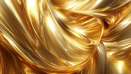 Golden liquid folds glowing with soft, inviting light.