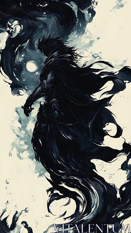 Nocturnal vortex wraith framed by turbulent lunar currents.