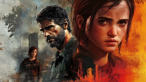 Dual portrait composition shows two detailed digital characters