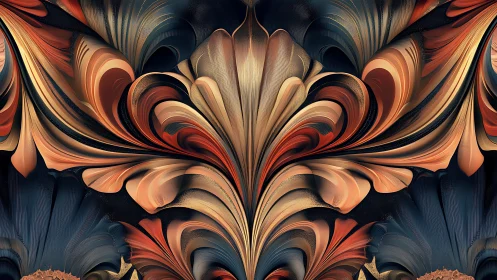 Baroque fire petals swirling in a midnight velvet bloom.