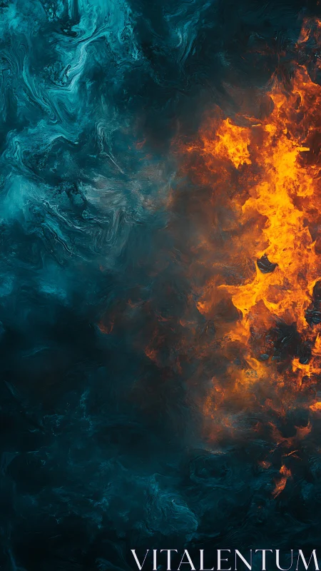 Fire and Ice: Abstract Elemental Collision.