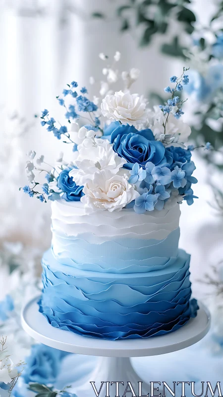 Blue and Cream Dream Wedding Cake Perfection.