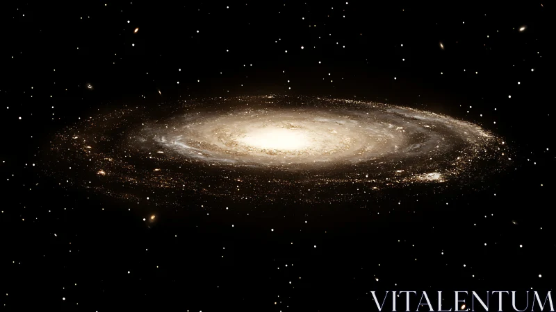 Spiral galaxy viewed edge on with dense glowing central core