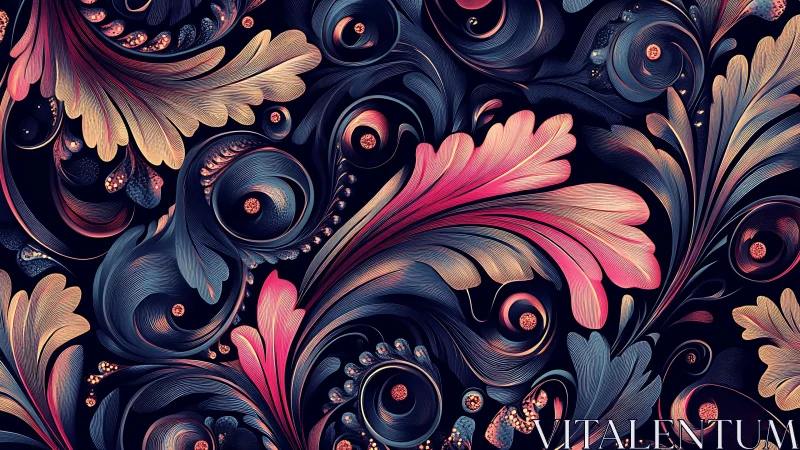 Parametric luminous florals with vectorially curved filigree forms.