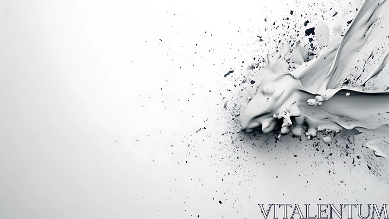 White fluid explosion forms abstract kinetic splash sculpture.