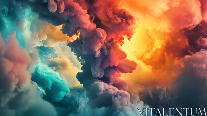 Vibrant nebula clouds swirl around molten core of light