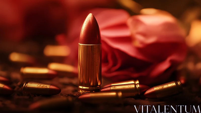 Bullet stands like forbidden rosebud amid molten petals