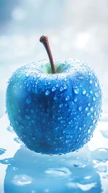 Cool blue apple sparkling with fresh morning dew.