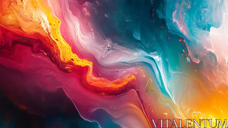 Vivid abstract nebula swirls in molten cosmic color flows