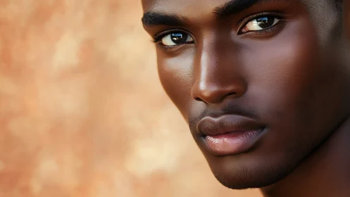 Sunlit gaze carves quiet constellations across polished skin