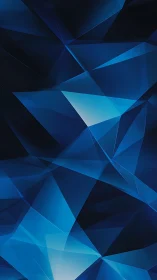 Prismatic midnight shards colliding in electric blue stillness.