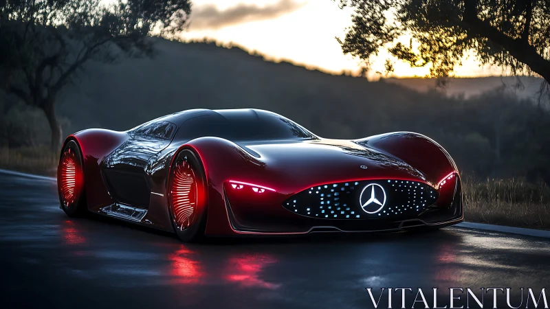 Night road becomes liquid chrome beneath this future racer