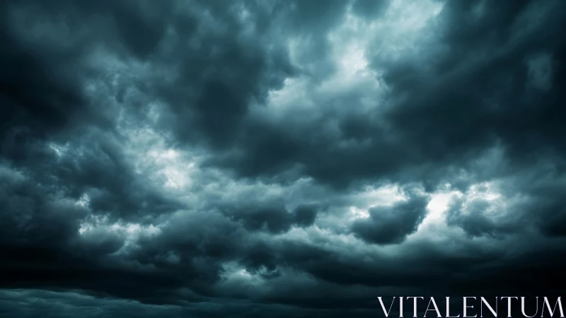 Storm-laden cumulonimbus sky with dramatic cyan highlights.