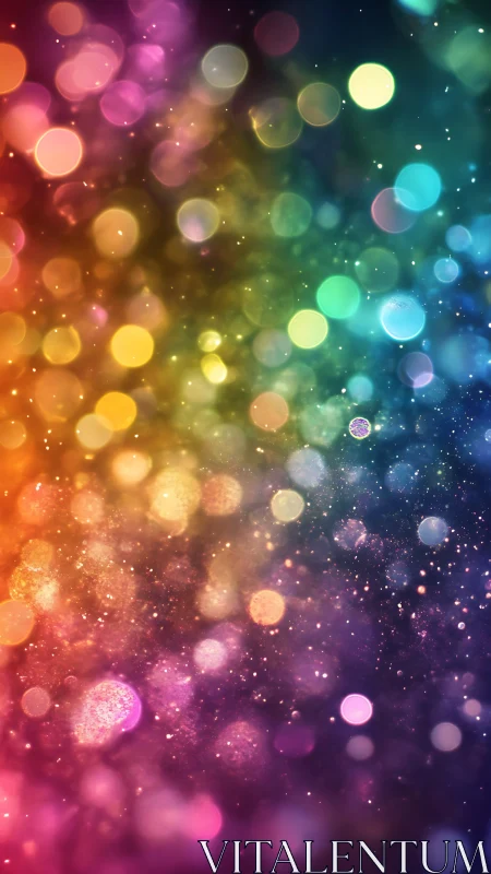 Defocused multicolor bokeh spectrum with fine glitter noise