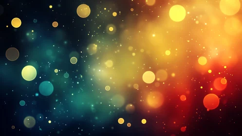 Colorful Abstract Bokeh Lights on Dark Background Digital Art.