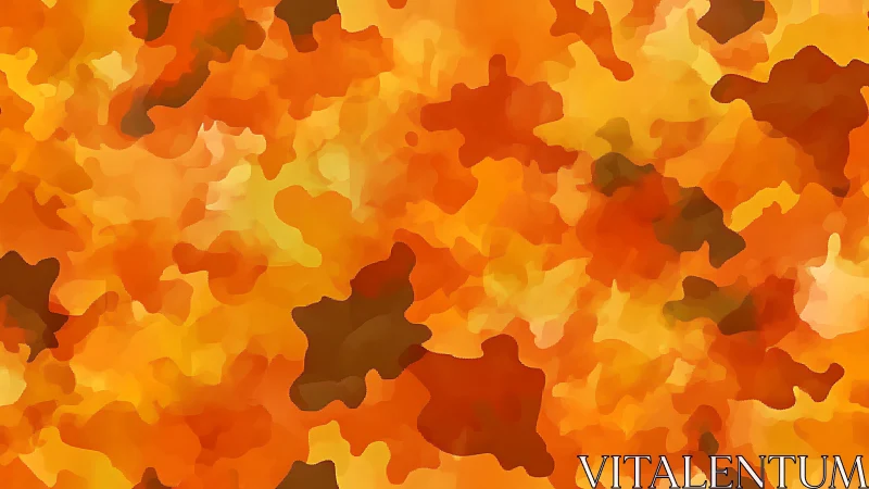 Orange and yellow abstract camouflage texture pattern.