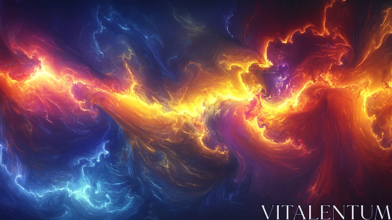 Fractal nebula energy stream in vibrant digital painting style.