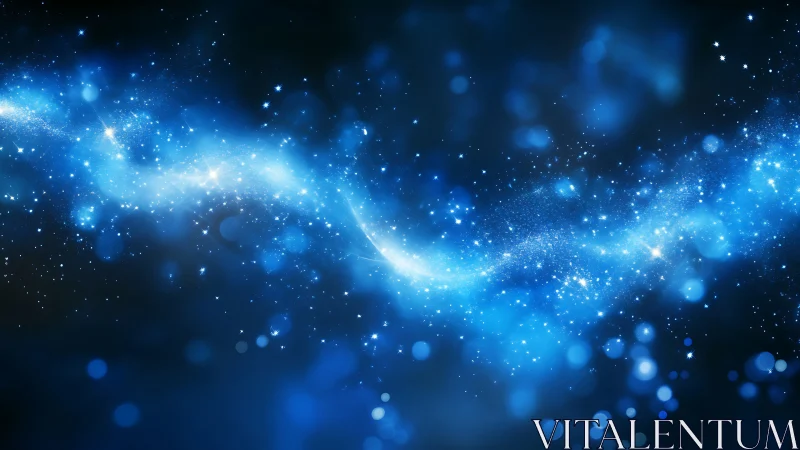 Starlit river of blue nebula dust winding through midnight space.