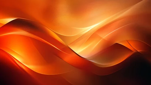 Warm flowing orange abstract waves on gradient background