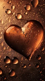 Liquid Chocolate Heart: Love and Luxury in Copper Elegance