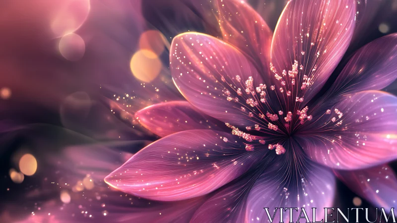 Luminescent Petals Dance Where Twilight Meets Stardust Magic