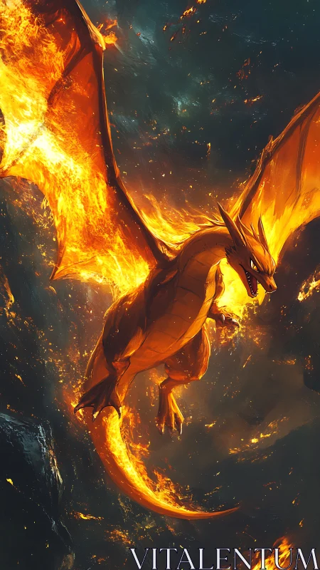 Flaming skyward, the inferno dragon redraws the night