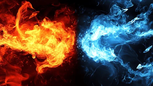 Dichotomous Plasma Collision: Thermal Gradient Fire Against Crystalline Ice.