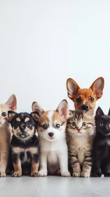 Adorable Pet Friends Gather Together for a Heartwarming Portrait.