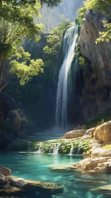 Emerald waters lean in to listen to the whispering falls